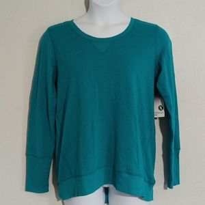 Xersion teal long sleeve relaxed fit sweatshirt